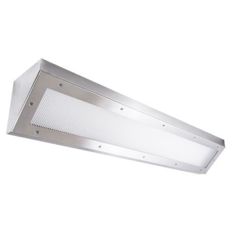 The KURTZON™ KL-COR-FLUOR is a 4′ Linear Corner Fluorescent Luminaire suitable for Cleanspaces and Wet Locations. It is surface mounted.
