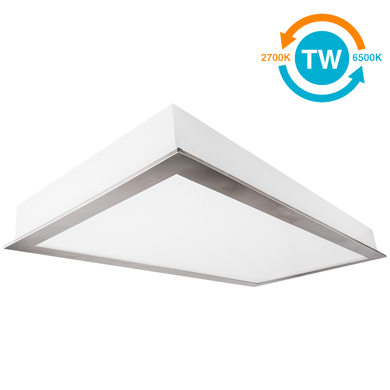 The KURTZON™ L-FGS-EZ-LED-TW is a Tunable White 1x4, 2x2 and 2x4 LED Recessed Fixture With Screwless Door Frame suitable for Cleanspaces and Wet Locations.