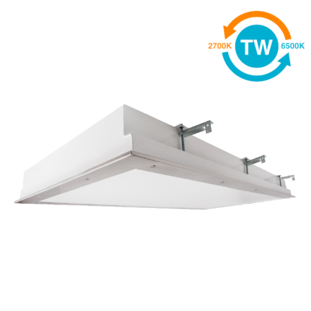 The KURTZON™ KL-FGPA-LED-TW is a Tunable White 2x4 LED Luminaire with Plenum Access suitable for Cleanspaces and Wet Locations. Suitable for Flange and Grid Installation.