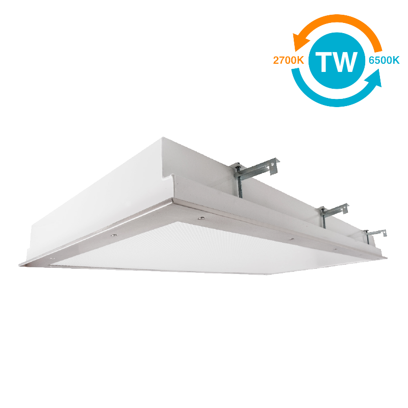 The KURTZON™ KL-FGPA-LED-TW is a Tunable White 2x4 LED Luminaire with Plenum Access suitable for Cleanspaces and Wet Locations. Suitable for Flange and Grid Installation.