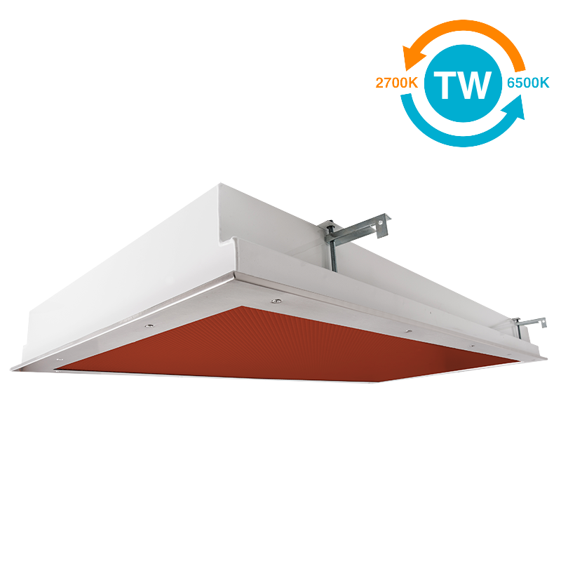 The KURTZON™ KL-FGRS-LED-VIVARIUM-TW is a Tunable White 1x4, 2x2 and 2x4 Red/White LED Recessed Fixture suitable for Cleanspaces and Wet Locations.