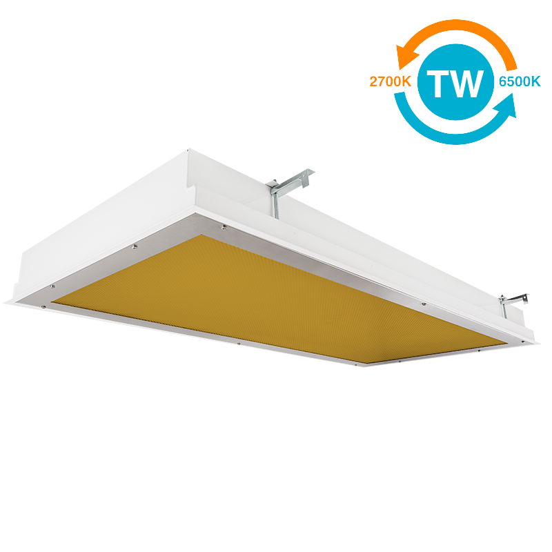 The KURTZON™ TL-FGRS-LED-AMBER-TW is a Tunable White Recessed 1x4, 2x2 and 2x4 Amber/White LED Fixture suitable for Cleanspaces and Wet Locations.