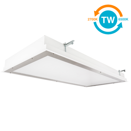 The KURTZON™ TL-FGRS-LED-TW is a Tunable White 1x4, 2x2 and 2x4 LED Recessed Fixture suitable for Cleanspaces and Wet Locations.