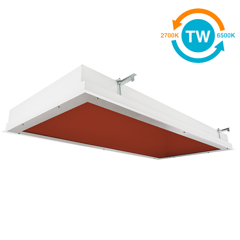 The KURTZON™ TL-FGRS-LED-VIVARIUM-TW is a Tunable White 1x4, 2x2 and 2x4 Red/White LED Recessed Fixture suitable for Cleanspaces and Wet Locations.