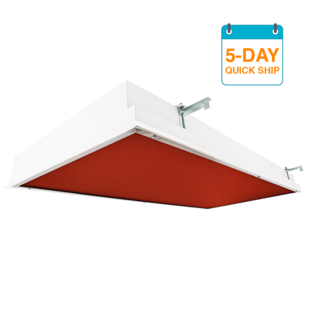 The KURTZON™ EL-R-LED-VIVARIUM-5DQS is a Recessed 2x2 and 2x4 Red/White LED Luminaire that is suitable for Wet and Cleanspace Locations.