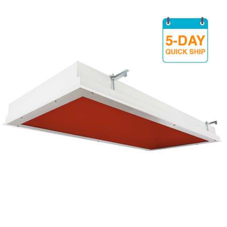 The KURTZON™ TL-R-LED-VIVARIUM-5DQS is a 2x2 and 2x4 Red/White LED Recessed Fixture suitable for Cleanspaces and Wet Locations.