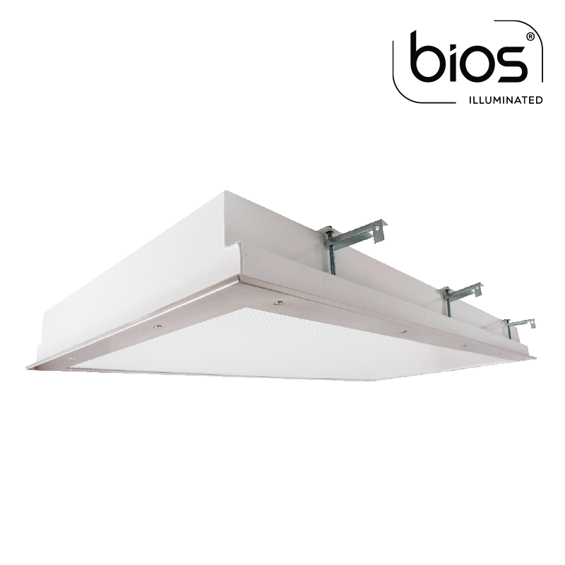 The KURTZON™ KL-FGPA-LED-BIOS is a 2x4 BIOS® LED Luminaire with Plenum Access Suitable for Flange and Grid Installation. Suitable foe Cleanspaces and Wet Locations.