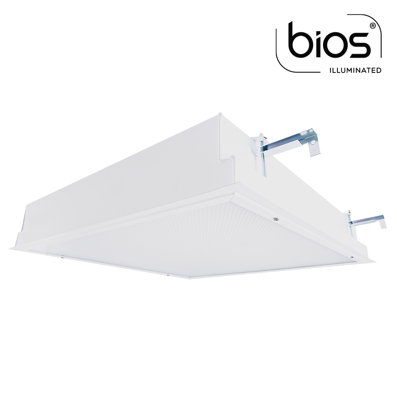 The KURTZON™ MLE-FGR-LED-BIOS is a 1x4, 2x2 and 2x4 Surface & Recessed High Lumen BIOS® LED Luminaire with RF Filtering for use in Medical Patient and Exam Rooms.