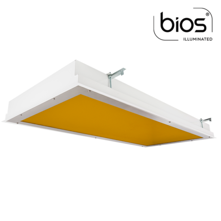 The KURTZON™ TL-FGRS-LED-AMBER-BIOS is a 1x4, 2x2 and 2x4 Recessed Amber/White BIOS® LED Fixture suitable for Cleanspaces and Wet Locations.