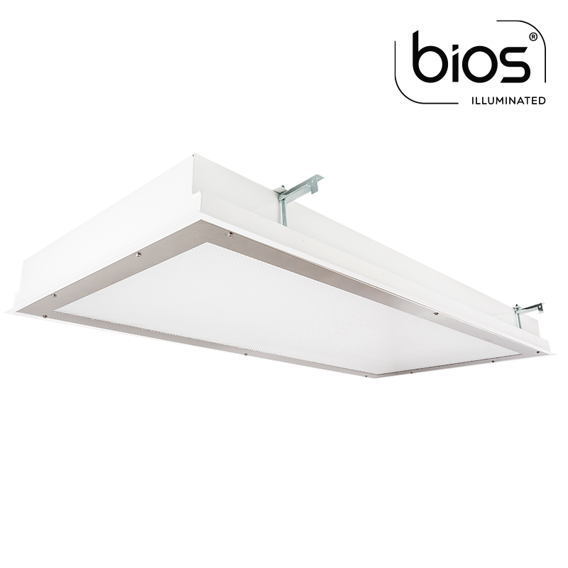 The KURTZON™ TL-FGRS-LED-BIOS is a 1x4, 2x2 and 2x4 BIOS® LED Recessed Fixture suitable for Cleanspaces and Wet Locations.