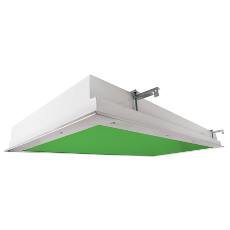 The KURTZON™ KL-R-LED-GREEN is a 1x4, 2x2 and 2x4 Green/White LED Recessed Fixture suitable for Cleanspaces and Wet Locations.