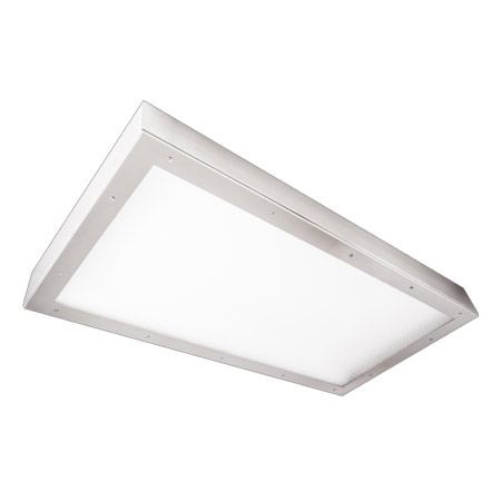 Ligature Resistant Surface Mounted LED Troffer for Behavioral Health Facilities.