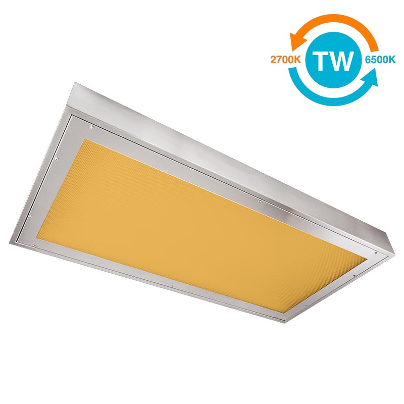The KURTZON™ TL-S-LED-AMBER-TW is a Tunable White 1x4, 2x2 and 2x4 LED Surface Mount Fixture suitable for Cleanspaces and Wet Locations.