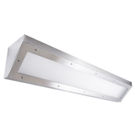 The KURTZON™ KL-COR-FLUOR is a 4′ Linear Corner Fluorescent Luminaire suitable for Cleanspaces and Wet Locations. It is surface mounted.