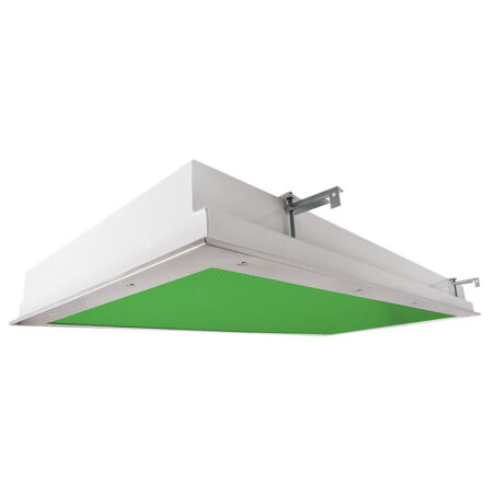 The KURTZON™ KL-R-LED-GREEN is a 1x4, 2x2 and 2x4 Green/White LED Recessed Fixture suitable for Cleanspaces and Wet Locations.