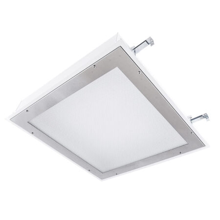 The KURTZON™ TL-FG-2X2LP-LEDFE is a Wet Location and Cleanspace 2x2 High Lumen LED Luminaire for Recessed Highbays.