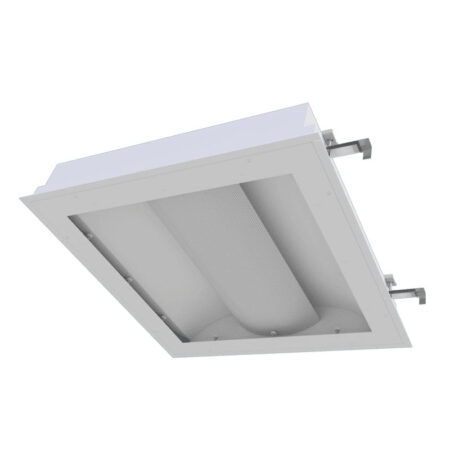 The KURTZON™ VL-RB-BH-LED is a Ligature-Resistant 1x4, 2x2, and 2x4 Sealed LED Recessed Basket FIxture suitable for Behavioral Health facilities.